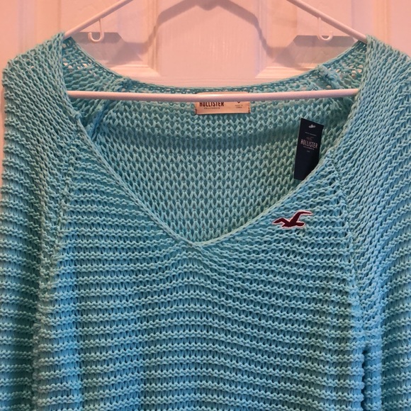 Hollister Turquoise Blue Ombré Cotton Sweater NWT Size S - Picture 4 of 11